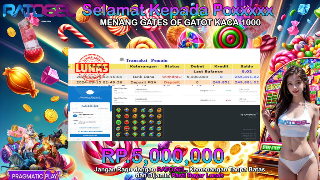 BUKTI JACKPOT SLOT GATES OF GATOT KACA 1000 TERPERCAYA DI INDONESIA TGL 15-08-2024