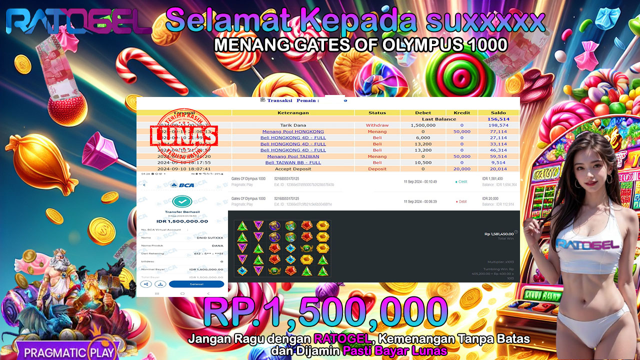 BUKTI JACKPOT SLOT GATES OF OLYMPUS 1000 TERPERCAYA DI INDONESIA TGL 11-09-2024